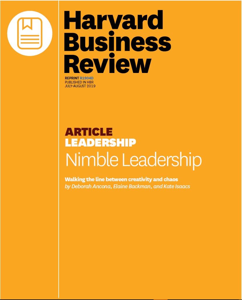 First page of the Harvard Business Review Article, Nimble Leadership