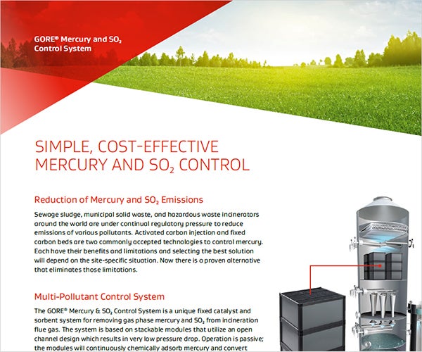 Image of Simple, Cost-Effective Mercury and SO2 Control brochure.