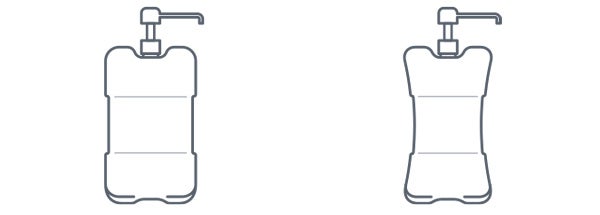 animation of an unvented dispenser container deformed by under-pressure.