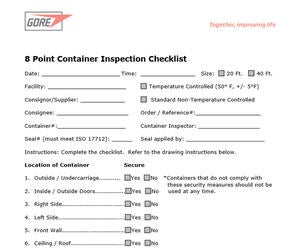 CTPAT 8 Point Container Inspection Checklist | Gore