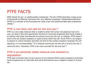 A screen shot of the first page of the PTFE Fact Sheet